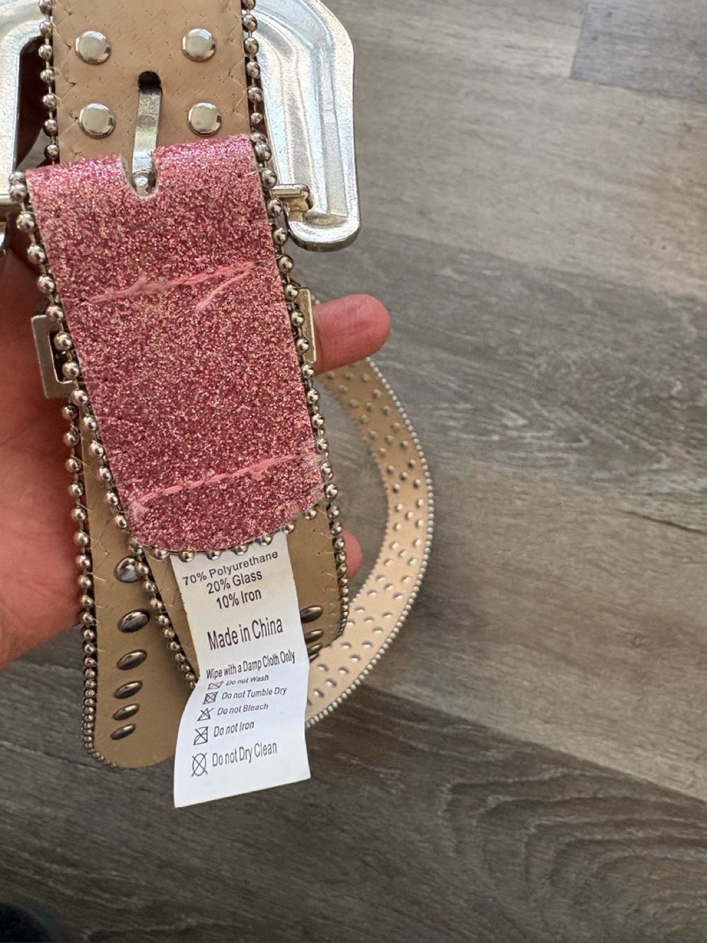Pink Rhinestone Studded Belt - Women's Accessory - Picture 2 of 4